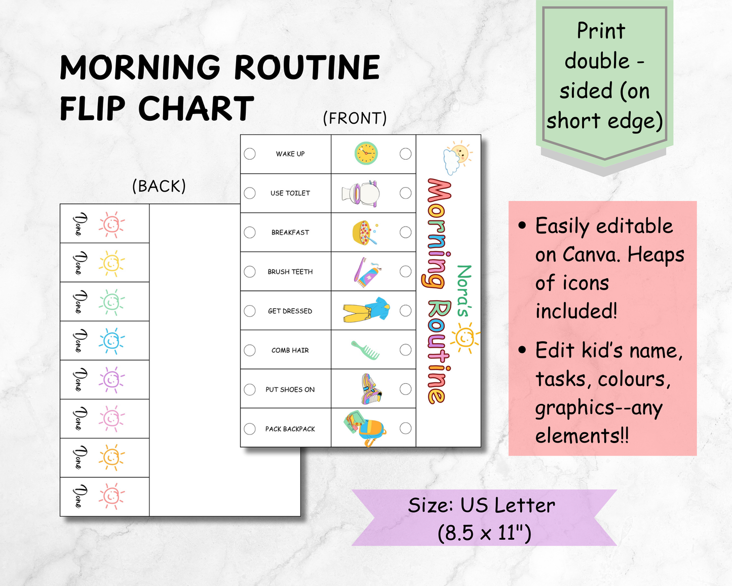 Kids Routine Flip Chart | Morning, Bedtime & Chores Visual Schedule