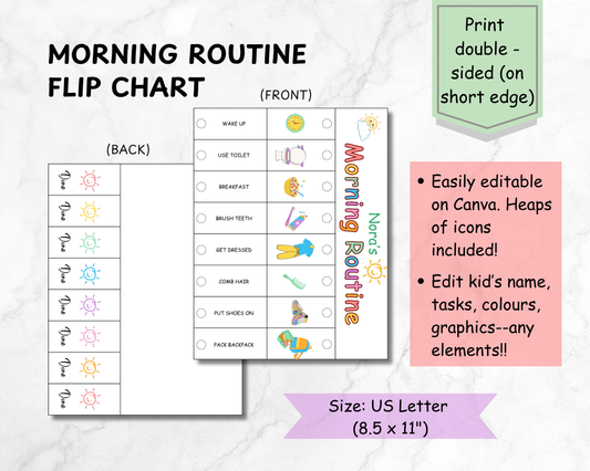 Kids Routine Flip Chart | Morning, Bedtime & Chores Visual Schedule