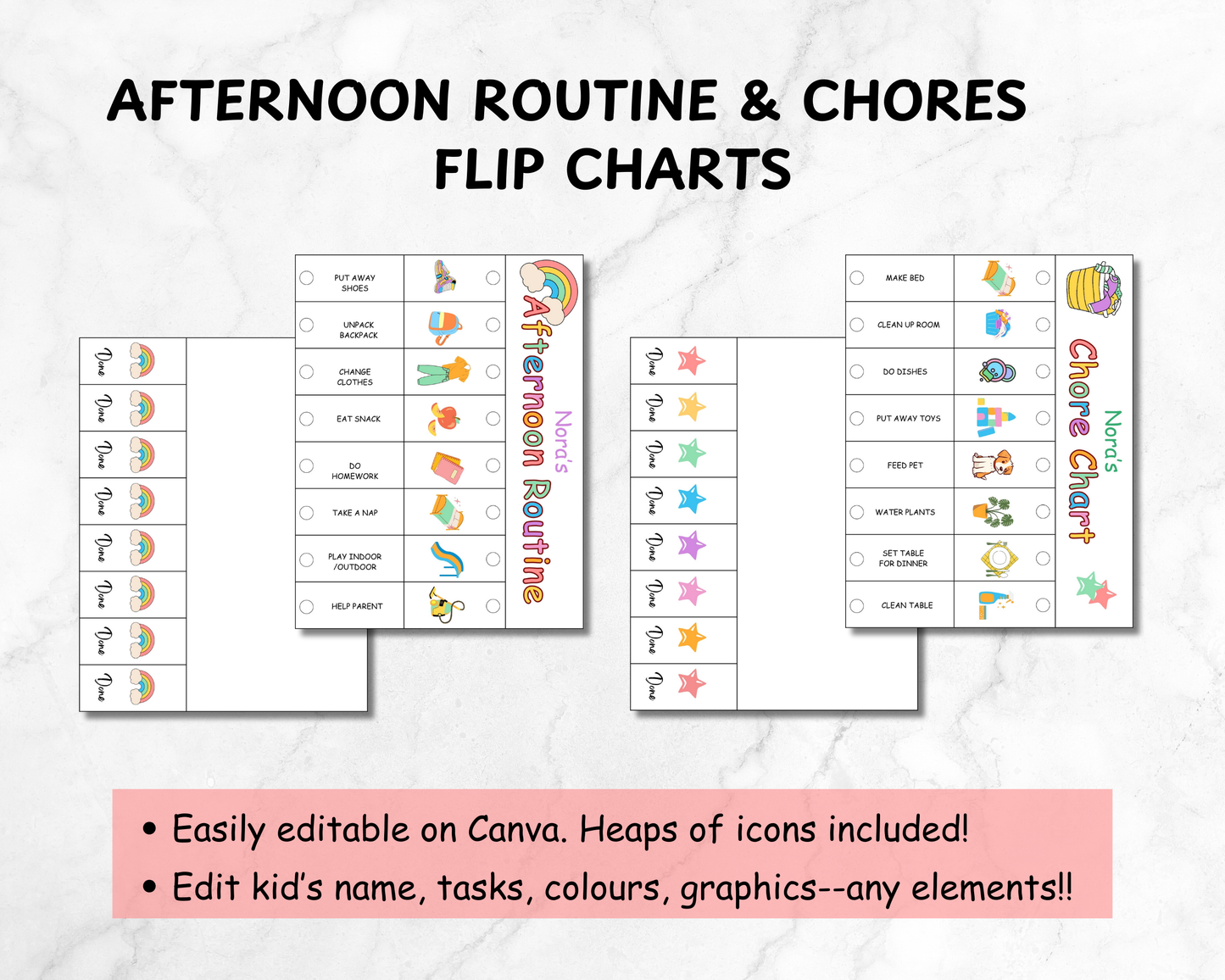 Kids Routine Flip Chart | Morning, Bedtime & Chores Visual Schedule