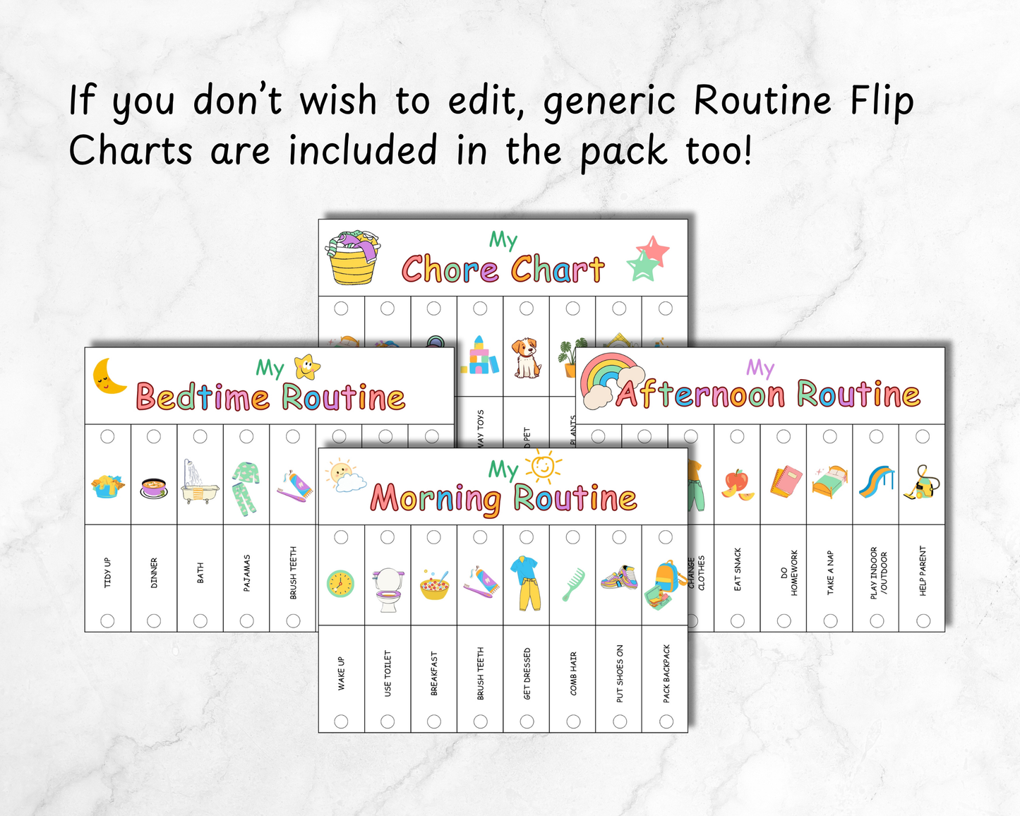 Kids Routine Flip Chart | Morning, Bedtime & Chores Visual Schedule
