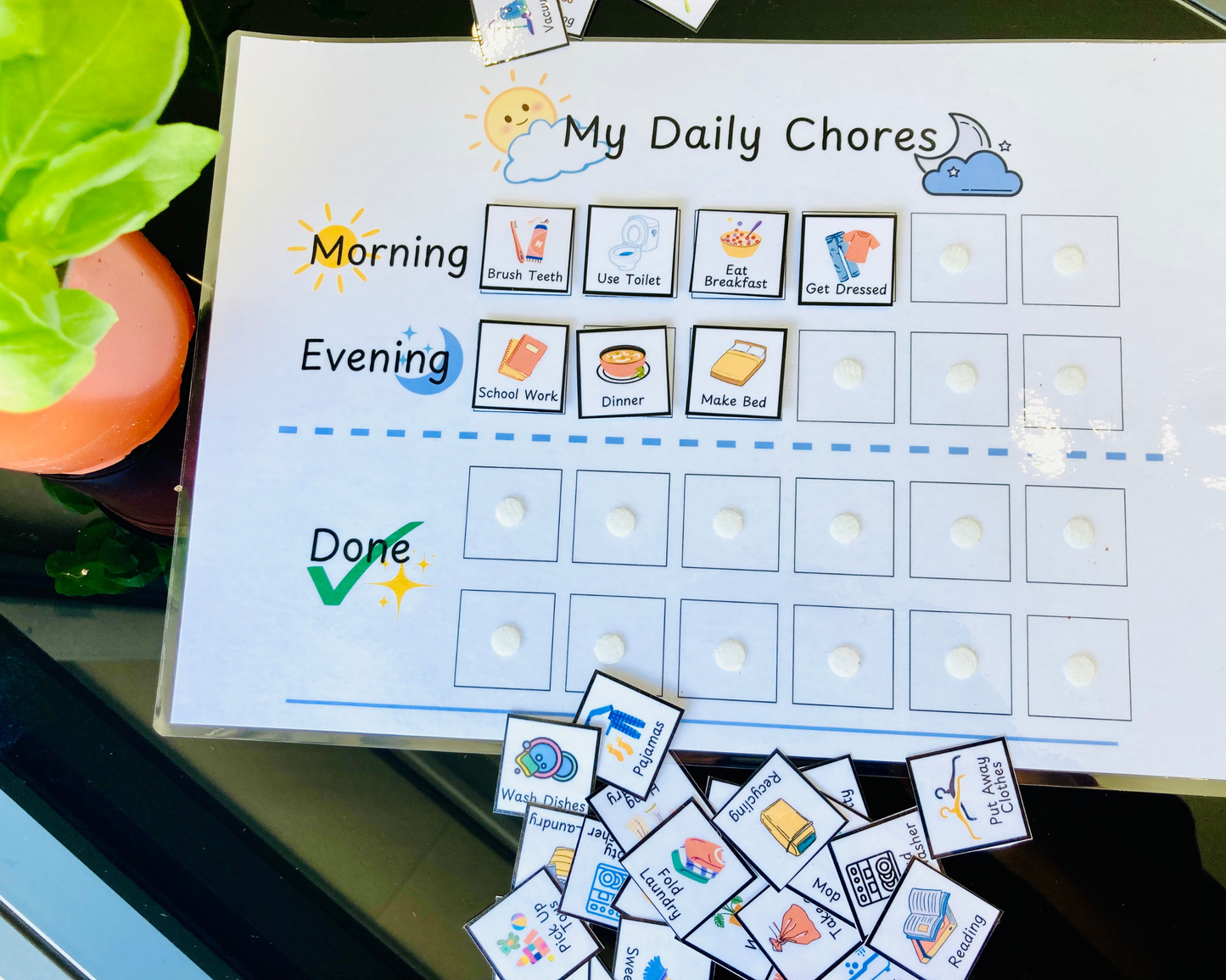 Kids Daily Chores Chart | Responsibility & Routine Tracker
