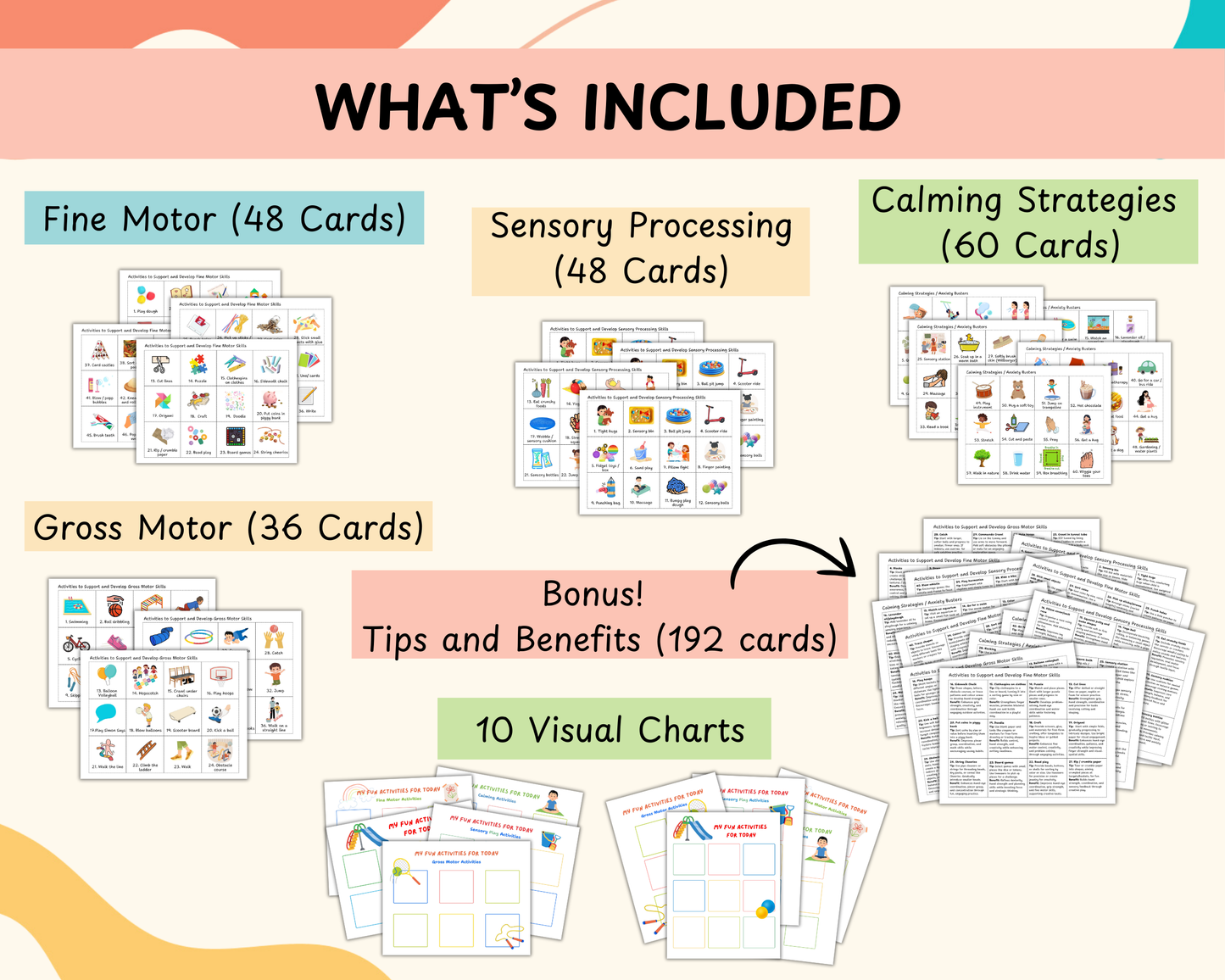 Therapy Activity Cards Bundle for Kids – OT, Sensory, Motor, Calming