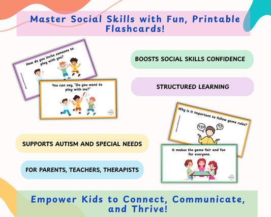 Social Skills Flash Cards for Kids (116 Cards for Autism & SEL)